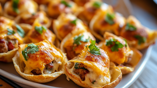 Variety of Iowa Party Bites on a Rustic Table